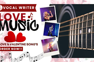 write custom birthday song valentine day love song lyrics as a female vocalist