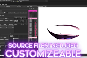 do live2d eye rigged, live2d model, live 2d vtuber model, vroid, mmd, streamers