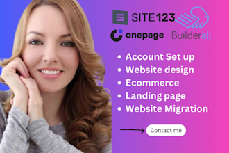 create a stunning onepage website builderall site123