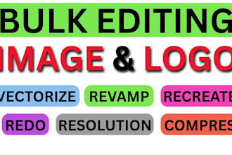 resize images and logo, vectorise, redo, background removing