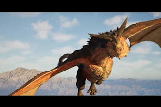 do realistic 3d anima model, 3d dragon animation, with fur, xgen hair,