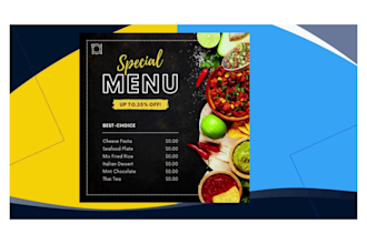 design digital menu, attractive restaurant menu or animated menu for you
