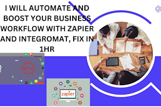 automate and boost your business workflow with zapier and integromat, fix in 1hr
