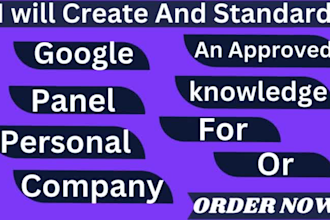 build a standard an verified google knowledgepanel for personal or company band