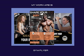 design professional flyer for gym trade corporate food event new business flyer