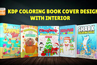 create kids coloring book cover and custom interior for kdp