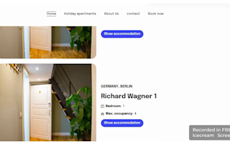 build a custom property website using smoobu, buildium, airbnb website