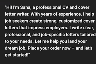 write a professional CV or resume for you