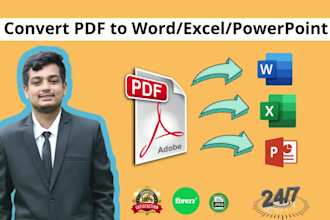 convert  PDF to word, excel and powerpoint