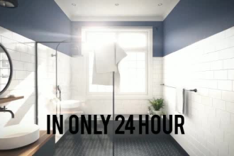 design your 2d,3d bathroom interior with renders