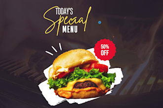 restaurant food menu, digital and screen menu design