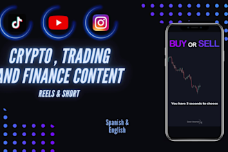 create crypto, trading and finance content shorts and reels