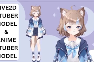 draw full male or female 2d vtuber model, vtuber rigging, live2d character,anime