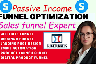 build sales funnel for webinars, digital products, ecommerce, affiliate website