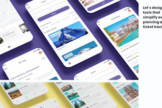 design a travel booking app and itinerary planning dashboard