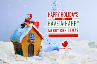 put logo and text in christmas promo short video