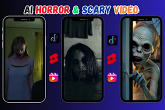 create viral ai video, scary story and ai horror video for channel monetization