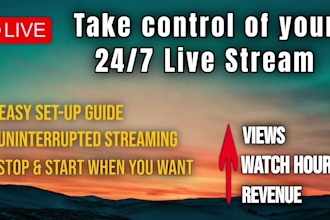 provide 247 live streaming setup instructions with screen recorded video