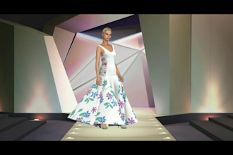do 3d wedding dress or bridal gown pattern