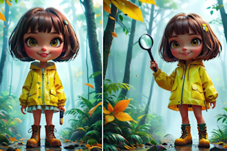 craft a personalized 3d pixar style cartoon character