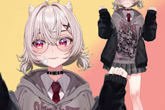 draw 2d vtuber model rig live 2d vtuber model 2d vtuber character animation