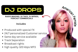 produce high quality american female dj drops