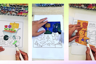 do coloring book videos , for social media ugc