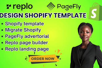 design shopify templates migrate stores build pagefly replo landing pages