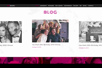 design a functional photo booth or photography website with gallery and booking