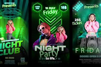 create awesome motion flyer, poster for party, event or club
