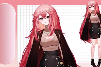 draw and rig live 2d vtuber model live2d model anime vtuber live2d rigging