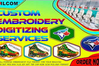 do custom embroidery digitize and any emb dst hat cap patch