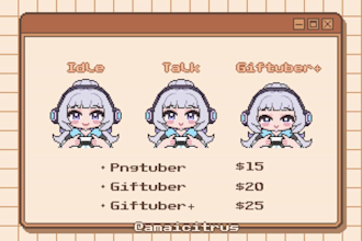 make pngtuber or giftuber chibi pixel art