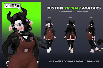 create custom VR chat furry avatar, 3d vtuber model, or VR character for vtubing