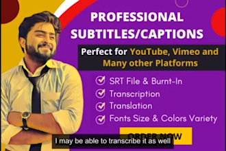 transcribe and synced subtitles or captions to videos with free srt