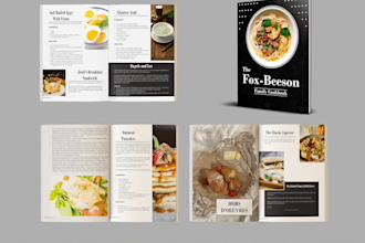 design and format layout of recipe book, cook book, kindle ebook, paperback
