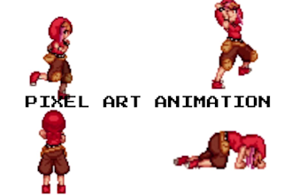 create high quality pixel art spite sheet 2d game animations
