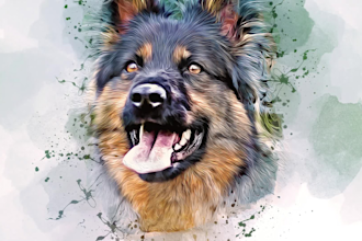 create realistic portrait illustration of your pets