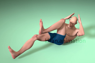 do custom fitness gym exercise animation, physical workout