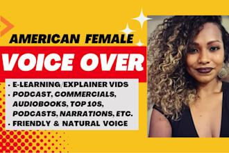 record an american female voice over for your youtube videos