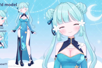 draw and rig 2d vtuber model, vtuber rigging, live 2d vtuber model, live 2d