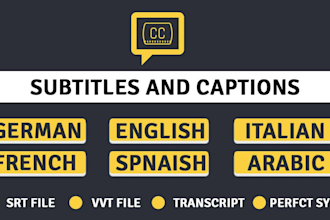 add subtitles and captions to your videos srt file ,  english and arabic
