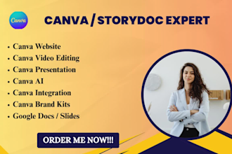 be your canva expert for ai designs websites ebooks videos workbooks and va task