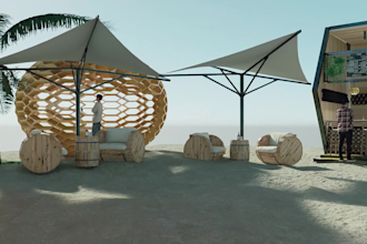 model and render 3d visuals for brand activations and popups