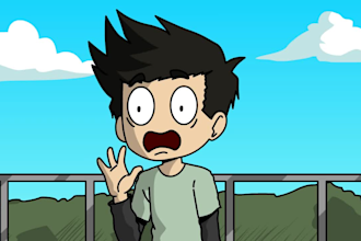 create a 2d cartoon animation video