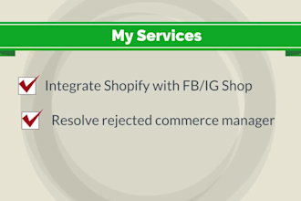 set up facebook shop instagram shop and integrate with shopifty store