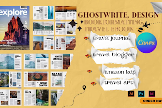 ghostwrite design format travel blogger, personalized travel journal, amazon kdp
