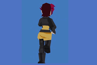 do  animated rig retro low poly 3d model character in ps1 psx n64 y2k style