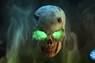 make horror skull halloween video, intro