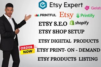 set up etsy, shopify print on demand store with printify, printful, etsy pod